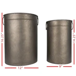 Set Of 2 Cylinder Baskets Bronze Metal - Foreside Home & Garden 11 Set Of 2 Cylinder Baskets Bronze Metal - Foreside Home & Garden -Eco Haven Store GUEST 001ae971 5c8e 423b b6aa 928fd39d518e