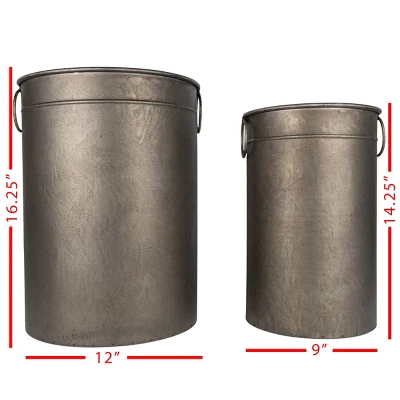 Set Of 2 Cylinder Baskets Bronze Metal - Foreside Home & Garden 7 Set Of 2 Cylinder Baskets Bronze Metal - Foreside Home & Garden - Image 5