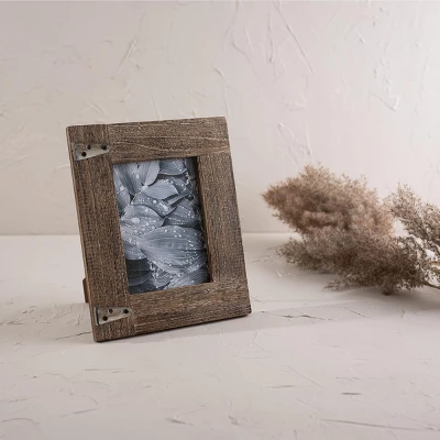 Hinge Accent 5X7 Photo Frame Natural Wood, MDF, Metal & Glass - Foreside Home & Garden 3 Hinge Accent 5X7 Photo Frame Natural Wood, MDF, Metal & Glass - Foreside Home & Garden