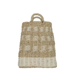 10 Inch Basket White Seagrass & Rope By Foreside Home & Garden -Eco Haven Store GUEST 0367b02d a078 41e2 8ce2 335787a14656