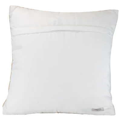 Brown Striped Hand Woven 18x18" Outdoor Decorative Throw Pillow With Pulled Yarn Bouquets - Foreside Home & Garden 2 Brown Striped Hand Woven 18x18" Outdoor Decorative Throw Pillow With Pulled Yarn Bouquets - Foreside Home & Garden