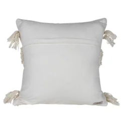 White Pulled Knot 18X18 Hand Woven Filled Pillow - Foreside Home & Garden -Eco Haven Store GUEST 062b09fe 12dd 4ecf 852b 6de100635ee1