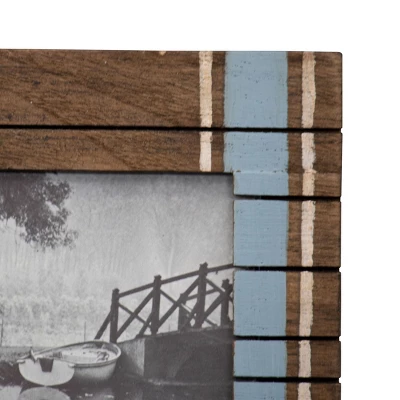 Blue Stripe 4x6 Inch "Lake Time" Wood Decorative Picture Frame - Foreside Home & Garden 5 Blue Stripe 4x6 Inch "Lake Time" Wood Decorative Picture Frame - Foreside Home & Garden - Image 4