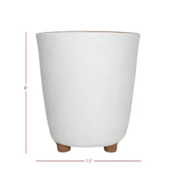 Footed Planter White Terracotta By Foreside Home & Garden -Eco Haven Store GUEST 09744014 ddbe 46eb 8148 a5fb206dce61