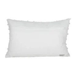 14X22 Inch Hand Woven Pillow White Cotton With Polyester Fill - Foreside Home & Garden -Eco Haven Store GUEST 09e706f6 bfb6 47a8 a756 12e456306742