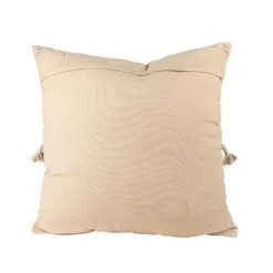 Tan Cross Striped 24X24 Hand Woven Filled Pillow - Foreside Home & Garden -Eco Haven Store GUEST 0b3ba096 3c96 49ad 9869 7f01bc2e094b