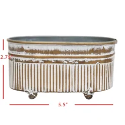 Trough Brass Metal Mini Planter - Foreside Home & Garden -Eco Haven Store GUEST 0bcdd1b5 ed9b 4364 8018 9b729e090442
