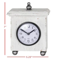 Square White Wood & Plexiglass Tabletop Clock - Foreside Home & Garden 14 Square White Wood & Plexiglass Tabletop Clock - Foreside Home & Garden -Eco Haven Store GUEST 0c3e0765 a05a 45c9 8028 318c7076008d