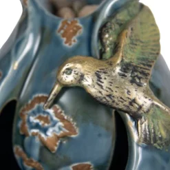 Blue Verdigris Hummingbird Indoor Water Fountain With Pump - Foreside Home & Garden