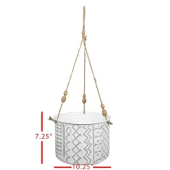 Large Multi Pattern Metal, Jute & Wood Hanging Planter - Foreside Home & Garden 10 Large Multi Pattern Metal, Jute & Wood Hanging Planter - Foreside Home & Garden -Eco Haven Store GUEST 0e432800 658b 4fb9 8005 105e99189f06