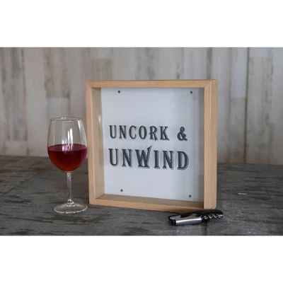 "Uncork & Unwind" Wooden Cork Holder Shadow Box - Foreside Home & Garden 8 "Uncork & Unwind" Wooden Cork Holder Shadow Box - Foreside Home & Garden - Image 6