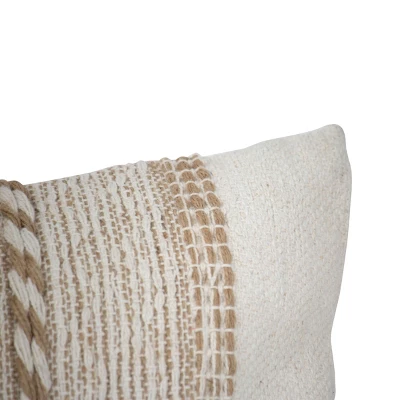 White Oversized 14x36" Hand Woven Decorative Cotton And Jute Lumbar Throw Pillow With Hand Tied Fringe - Foreside Home & Garden 3 White Oversized 14x36" Hand Woven Decorative Cotton And Jute Lumbar Throw Pillow With Hand Tied Fringe - Foreside Home & Garden