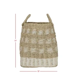 10 Inch Basket White Seagrass & Rope By Foreside Home & Garden -Eco Haven Store GUEST 1322e2eb ca21 47fa 8d64 ca41e45feb49