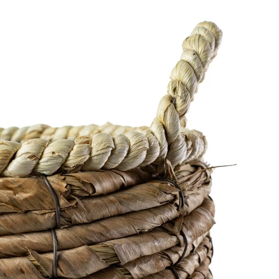 Wrapped Rim Basket Banana Leaf, Corn Husk & Metal - Foreside Home & Garden 5 Wrapped Rim Basket Banana Leaf, Corn Husk & Metal - Foreside Home & Garden - Image 3