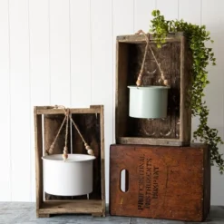Set Of 2 Hanging Planters With Wood Bead Details - Foreside Home & Garden 10 Set Of 2 Hanging Planters With Wood Bead Details - Foreside Home & Garden -Eco Haven Store GUEST 17ddcdd0 a641 4898 a7a5 996644066c17