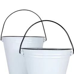 Set Of 2 Pail Wall Planters White Metal By Foreside Home & Garden -Eco Haven Store GUEST 1928dc68 027d 49db a8c8 4d927553cb3c