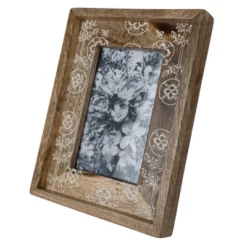 White Flower Print 4 X 6 Wood Photo Frame - Foreside Home & Garden -Eco Haven Store GUEST 1ba98ef6 14d9 4014 8a47 1cdb08f9afef