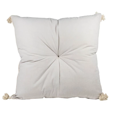 Taupe 30X30 Hand Woven Filled Oversized Pillow - Foreside Home & Garden 4 Taupe 30X30 Hand Woven Filled Oversized Pillow - Foreside Home & Garden - Image 2