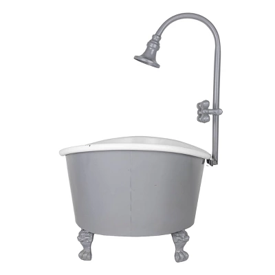 Antique Bathtub Planter Gray Metal - Foreside Home & Garden 5 Antique Bathtub Planter Gray Metal - Foreside Home & Garden - Image 3