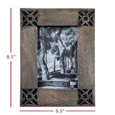 Black Southwest Pattern 4x6 Inch Wood Decorative Picture Frame - Foreside Home & Garden 7 Black Southwest Pattern 4x6 Inch Wood Decorative Picture Frame - Foreside Home & Garden - Image 5