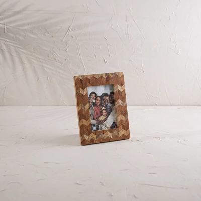 Tiled Chevron 4X6 Wood Photo Frame - Foreside Home & Garden 3 Tiled Chevron 4X6 Wood Photo Frame - Foreside Home & Garden