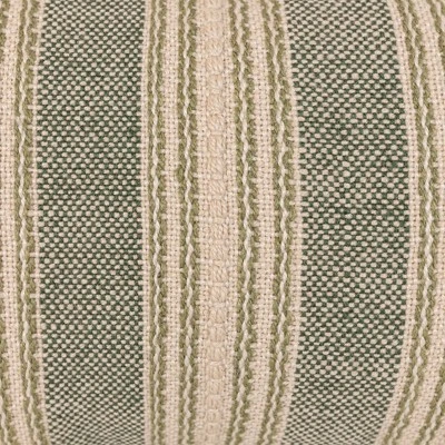 14x22" Hand Woven Stripe Green Outdoor Pillow Polyester With Polyester Fill By Foreside Home & Garden 4 14x22" Hand Woven Stripe Green Outdoor Pillow Polyester With Polyester Fill By Foreside Home & Garden - Image 2
