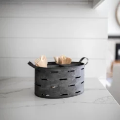 Galvanized Metal Utensil Caddy - Foreside Home & Garden -Eco Haven Store GUEST 1f4cdb4f ff69 4939 ade6 6ec6093ff5a0