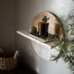 White Wood & Metal Wall Shelf - Foreside Home & Garden -Eco Haven Store GUEST 1fbb84d9 0e88 4a82 b978 f5765733e9b6