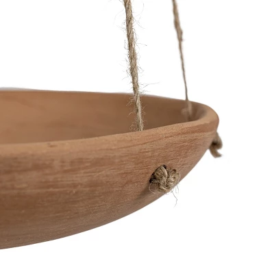 Shallow Dish Terracotta & Jute Hanging Planter By Foreside Home & Garden 5 Shallow Dish Terracotta & Jute Hanging Planter By Foreside Home & Garden - Image 3