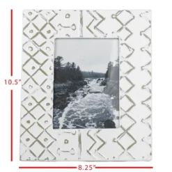 Multi Print 5X7 Gray & White Metal Photo Frame - Foreside Home & Garden -Eco Haven Store GUEST 20c7074e d256 4889 8841 1bb6ff349d2e