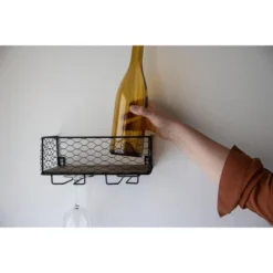 Two Bottle Black Wire Metal Wall Mount Wine Rack - Foreside Home & Garden 15 Two Bottle Black Wire Metal Wall Mount Wine Rack - Foreside Home & Garden -Eco Haven Store GUEST 211384f2 25e1 4e65 a68a 5353efdaa9e9