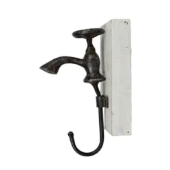 Faucet Wall Hook Black Cast Iron & Wood By Foreside Home & Garden -Eco Haven Store GUEST 2158baa3 46c1 440b 9f72 8e77a7282b19