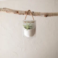 Sandy Pocket Wall Pot White Metal & Rope - Foreside Home & Garden