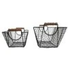 Set Of 2 Oblong Black Metal & Wood Baskets - Foreside Home & Garden -Eco Haven Store GUEST 22103448 348e 4309 80df 73cc379f8d13