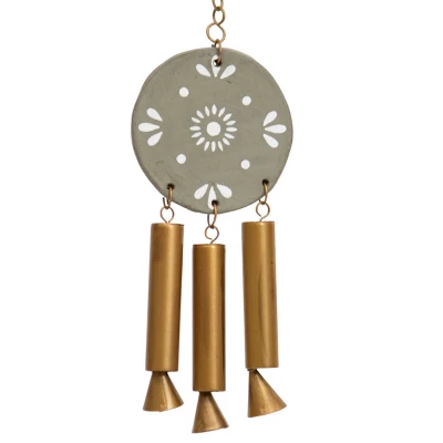 Gray Terracotta & Metal Wall Hanging - Foreside Home & Garden 3 Gray Terracotta & Metal Wall Hanging - Foreside Home & Garden