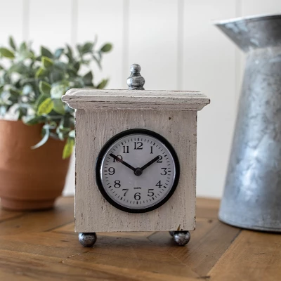 Square White Wood & Plexiglass Tabletop Clock - Foreside Home & Garden 9 Square White Wood & Plexiglass Tabletop Clock - Foreside Home & Garden - Image 7