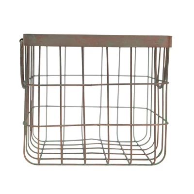 Patina Metal Basket - Foreside Home & Garden 3 Patina Metal Basket - Foreside Home & Garden