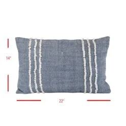 Blue Hand Woven Outdoor Decorative Throw Pillow With Pulled Curly Yarn Accents - Foreside Home & Garden 8 Blue Hand Woven Outdoor Decorative Throw Pillow With Pulled Curly Yarn Accents - Foreside Home & Garden -Eco Haven Store GUEST 262b1b08 30f3 4f9d a64a 8ede56e69857