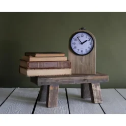 Rustic White Wood Battery Operated Table Clock - Foreside Home & Garden -Eco Haven Store GUEST 286f82d8 d40f 4ea1 b087 f5c77ce91d19