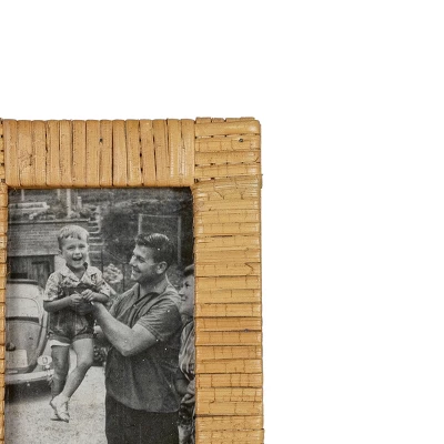 4X6 Inch Wrapped Rattan Picture Frame With MDF & Glass By Foreside Home & Garden 5 4X6 Inch Wrapped Rattan Picture Frame With MDF & Glass By Foreside Home & Garden - Image 3