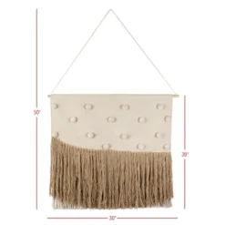 Hand Woven With Poms And Fringe Wall Art Cotton & Wood Dowel By Foreside Home & Garden 11 Hand Woven With Poms And Fringe Wall Art Cotton & Wood Dowel By Foreside Home & Garden -Eco Haven Store GUEST 2b000019 236a 4885 8dfb 18f1d34af345