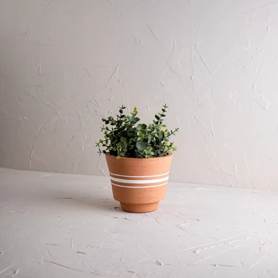 Multi White Stripe Terracotta Planter - Foreside Home & Garden 3 Multi White Stripe Terracotta Planter - Foreside Home & Garden