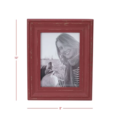 Red Decorative Distressed Wood Picture Frame - Foreside Home & Garden 5 Red Decorative Distressed Wood Picture Frame - Foreside Home & Garden - Image 4