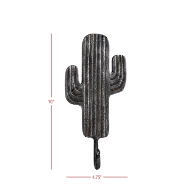 Cactus Wall Hook Black Cast Iron By Foreside Home & Garden 9 Cactus Wall Hook Black Cast Iron By Foreside Home & Garden - Image 7