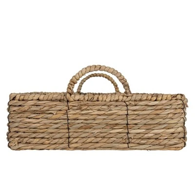 Brown Woven Seagrass & Metal Tray By Foreside Home & Garden 5 Brown Woven Seagrass & Metal Tray By Foreside Home & Garden - Image 3