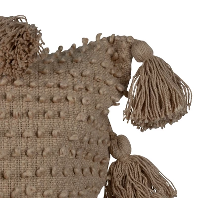 Pulled Knot Tan 24X24 Hand Woven Filled Pillow - Foreside Home & Garden 4 Pulled Knot Tan 24X24 Hand Woven Filled Pillow - Foreside Home & Garden - Image 2