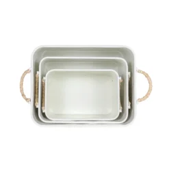 Set Of 3 Baskets White Metal & Reed By Foreside Home & Garden 8 Set Of 3 Baskets White Metal & Reed By Foreside Home & Garden -Eco Haven Store GUEST 2ee4b939 a8c6 466d 91eb 10fbb5b0f8a8