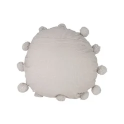 Gray With Pom Poms 16X16 Hand Woven Filled Round Pillow - Foreside Home & Garden 8 Gray With Pom Poms 16X16 Hand Woven Filled Round Pillow - Foreside Home & Garden -Eco Haven Store GUEST 303a5966 4570 4950 8460 d3f8976cbd77