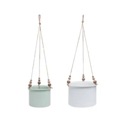 Set Of 2 Hanging Planters With Wood Bead Details - Foreside Home & Garden 12 Set Of 2 Hanging Planters With Wood Bead Details - Foreside Home & Garden -Eco Haven Store GUEST 30d6f54c dbe4 4860 a1e0 59ce4a41a413