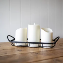 Oblong Black Metal Basket - Foreside Home & Garden -Eco Haven Store GUEST 3142eaef 11e2 4cdb a641 c855fa69c8e4